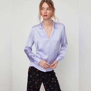 Aritzia Wilfred Peaufiner Blouse In Soft Lilac